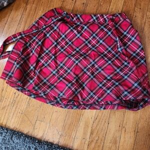 Royal Bones High Waist Red Plaid Mini Skirt